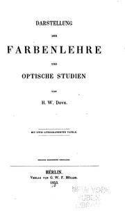 Cover of: Darstellung der Farbenlehre und optische Studien