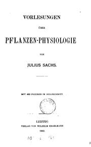 Cover of: Vorlesungen über Pflanzen-Physiologie