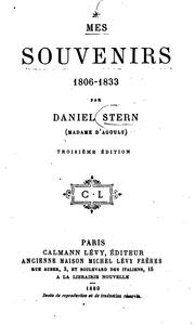 Cover of: Mes souvenirs, 1806-1833 by Stern, Daniel