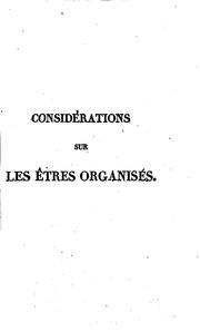 Cover of: Considerations sur les êtres organisés by Jean-Claude de La Métherie