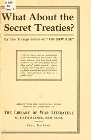 Cover of: What about the secret treaties?