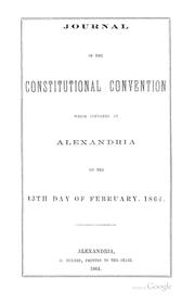 Cover of: Journal of the Constitutional Convention by Virginia. Constitutional Convention