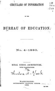Cover of: Rural school architecture.: With illustrations