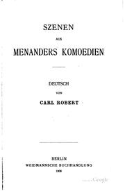 Cover of: Szenen aus Menanders Komoedien by Menander of Athens