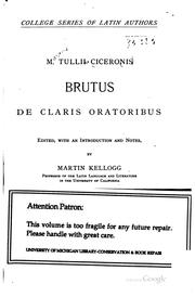 Cover of: M. Tullii Ciceronis Brutus de claris oratoribus by Cicero