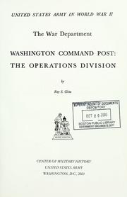 Cover of: Washington Command Post: the Operations Division