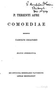 Cover of: P. Terenti Afri Comoediae by Publius Terentius Afer