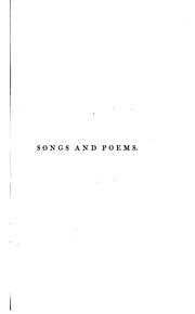 Cover of: Songs and poems: in three parts