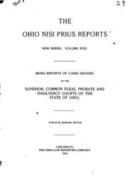 Cover of: Ohio nisi prius reports. | Ohio. Courts