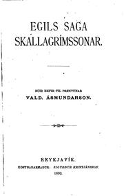 Egils saga Skallagrímssonar by Valdimar Ásmundarson