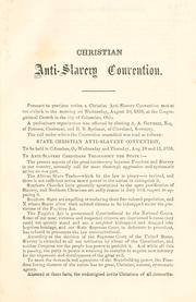 Cover of: Proceedings of the Ohio State Christian Anti-slavery Convention | Ohio State Christian Anti-slavery Convention