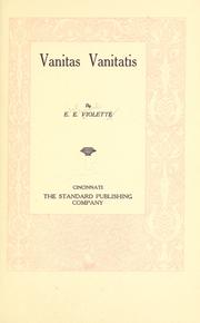 Cover of: Vanitas vanitatis by Ebal Eleadah Violett