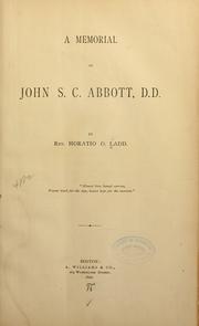 Cover of: A memorial of John S.C. Abbott, D.D.