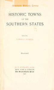 Cover of: Historic towns of the southern states