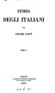 Cover of: Storia degli Italiani by Cesare Cantù