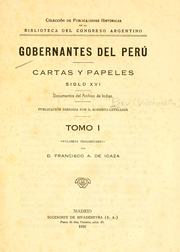 Cover of: Gobernantes del Perú, cartas y papeles, siglo XVI by Peru