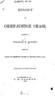 Cover of: Eulogy on Chief-Justice Chase