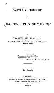 Cover of: Vacation thoughts on capital punishments