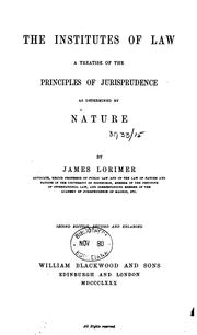 Cover of: The institutes of law by Lorimer, James