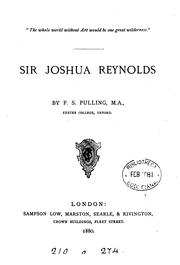 Cover of: Sir Joshua Reynolds by F. S. Pulling