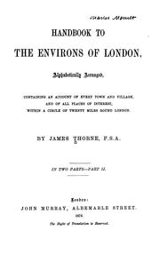 Cover of: Handbook to the environs of London by James Thorne