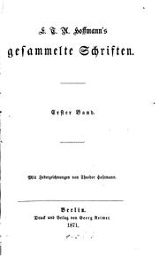 Cover of: E.T.A. Hoffmann's gesammelte Schriften
