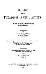 Cover of: Brief upon the pleadings in civil actions: at law, in equity, and under the new procedure.