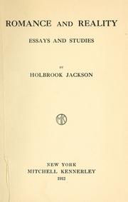 Cover of: Romance and reality by Holbrook Jackson