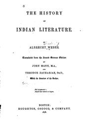 Cover of: The history of Indian literature.