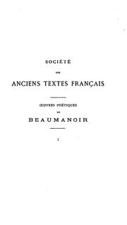 Cover of: Oeuvres poétiques de Philippe de Remi, sire de Beaumanoir