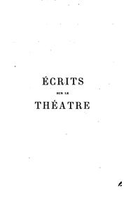 Cover of: Écrits sur le théatre