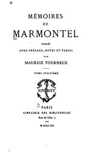 Cover of: Memoires de Marmontel by Jean François Marmontel