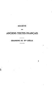 Cover of: Chansons du XVe siècle