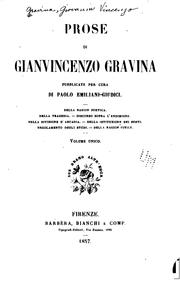 Cover of: Prose di Gianvincenzo Gravina