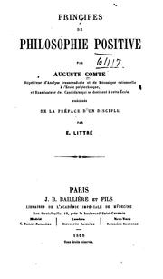 Cover of: Principes de philosophie positive by Auguste Comte