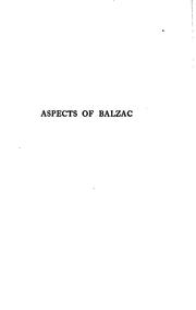 Cover of: Aspects of Balzac | W. H. Helm