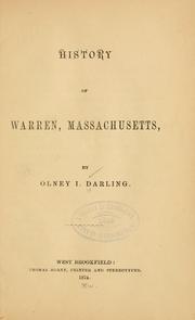 History of Warren, Massachusetts by Olney Irman Darling