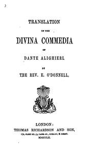Cover of: Translation of the Divina commedia of Dante Alighieri.