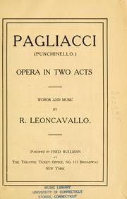 Cover of: Pagliacci.: (Punchinello); opera in two acts.