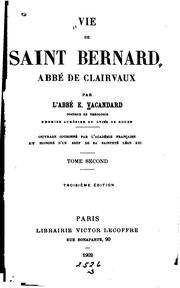 Cover of: Vie de Saint Bernard, abbé de Clairvaux by E. Vacandard