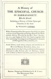 Cover of: A history of the Episcopal church in Narragansett, Rhode Island: including a history of other Episcopal churches in the state