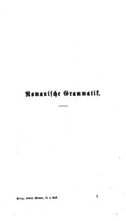Cover of: Grammatik der romanischen Sprachen by Friedrich Christian Diez