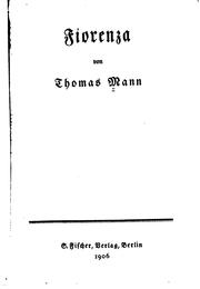 Cover of: Fiorenza by Thomas Mann