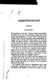 Cover of: Abbotscourt | John Ayscough