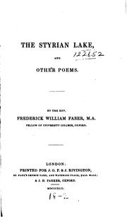 Cover of: The Styrian lake, and other poems by Frederick William Faber