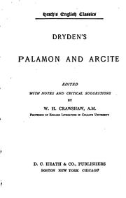 Cover of: Dryden's Palamon and Arcite by John Dryden