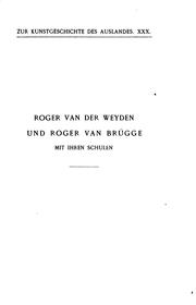 Roger van der Weyden und Roger van Brügge mit ihren schulen by Karl Hasse