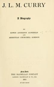 Cover of: J. L. M. Curry, a biography