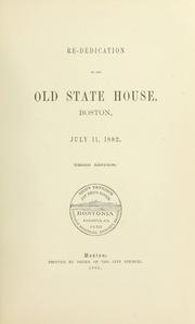 Cover of: Re-dedication of the Old state house by Boston (Mass.)