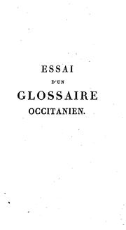 Cover of: Essai d'un glossaire occitanien by Henri Pascal de Rochegude